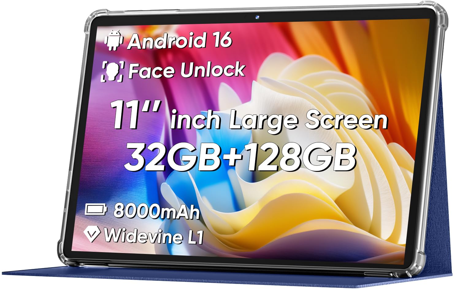 Amazon.com : COLORROOM Android 16 Tablet 11inch, Face Unlock, 18W